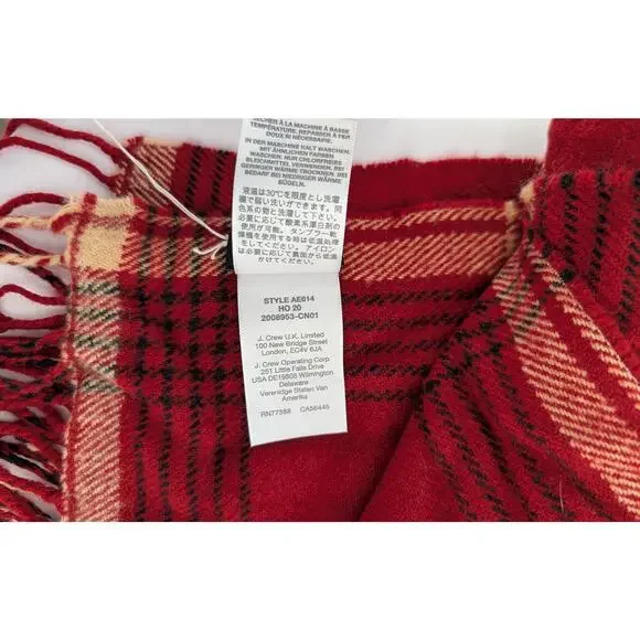 Madewell Red Tartan Plaid Cape Scarf Shawl Ruana - Picture 7 of 12